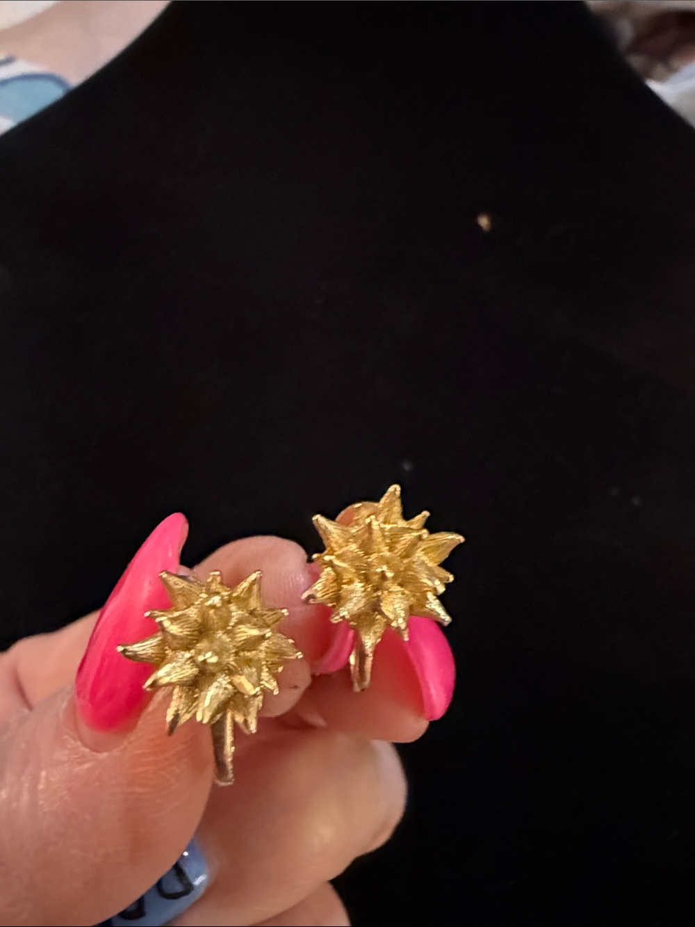 Vintage Sunburst Screw back Earrings 3/4”